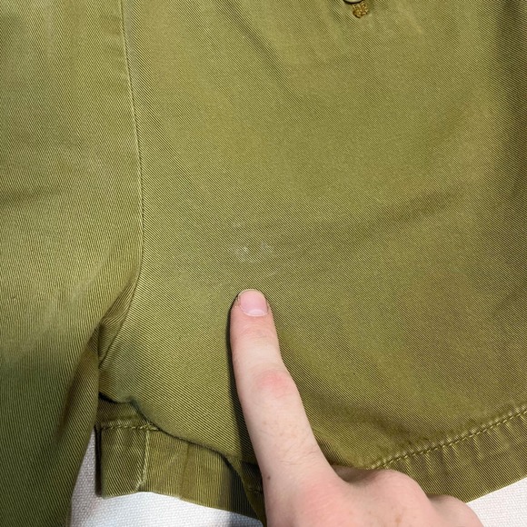 J Crew Chino City Fit Shorts Olive Green Women's Button Fly Cotton - Size 4 - Picture 6 of 9